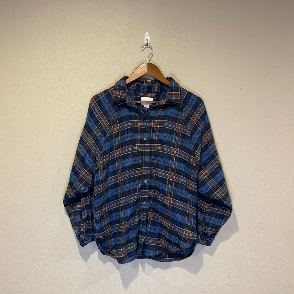 American Eagle Oversized Blue Flannel Shirt